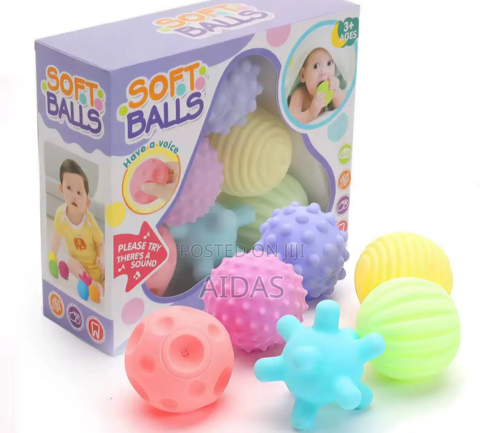 Six PCS Colorful Soft Balls