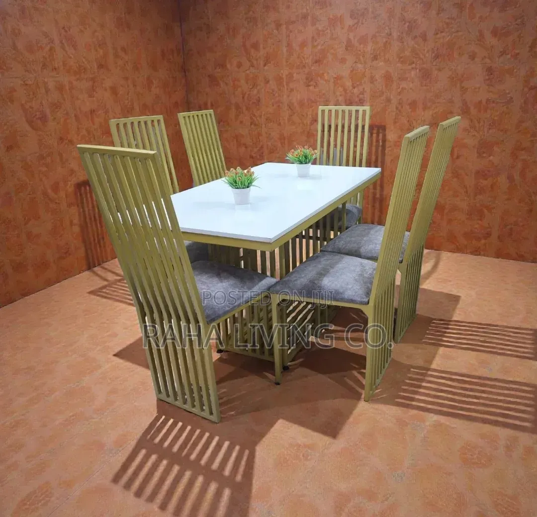 Ivan 6-Seater Luxury Dining Table Set | 140x70x80cm