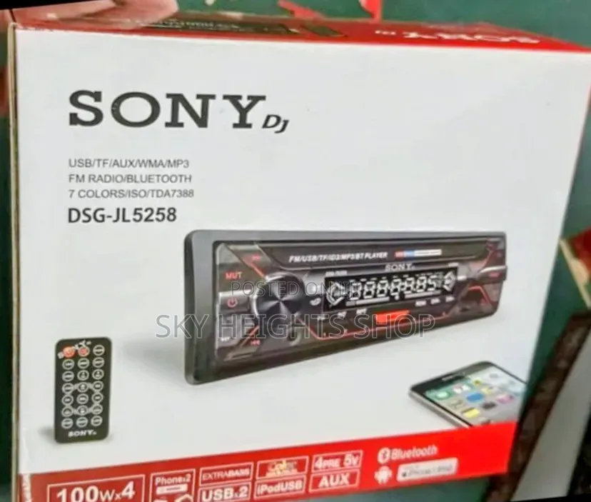 New Sony Bluetooth Mp3 Player Car Radio With Remote Control, Usb, Aux