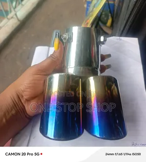 Exhaust Double Exhaust Tip Fits by Bolting to Existing Tailpipe