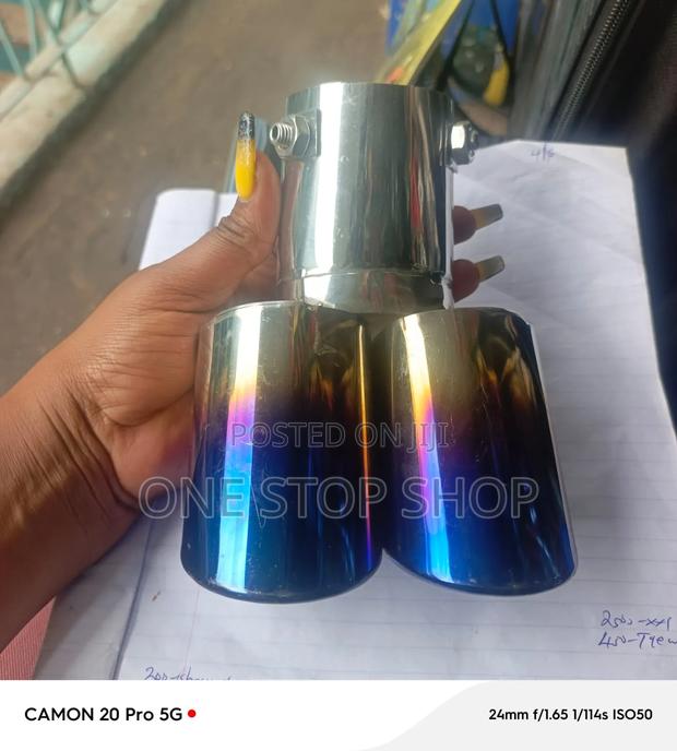 Twin Exhaust End Tip Heat Dust Resistant Enhances Car Rear Appearance - thumbnail 2