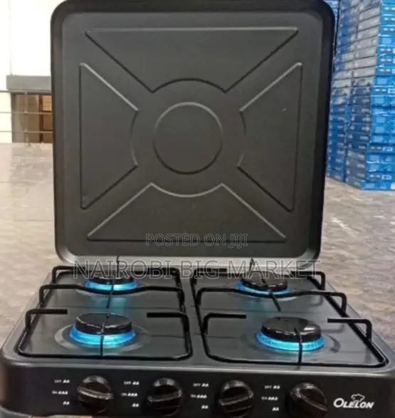 Olelon 4 Burner Gas Stove Cooker With Cover Lid