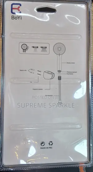 Mercedes-Style 3-Function Handheld Shower Head With Hose Holder.