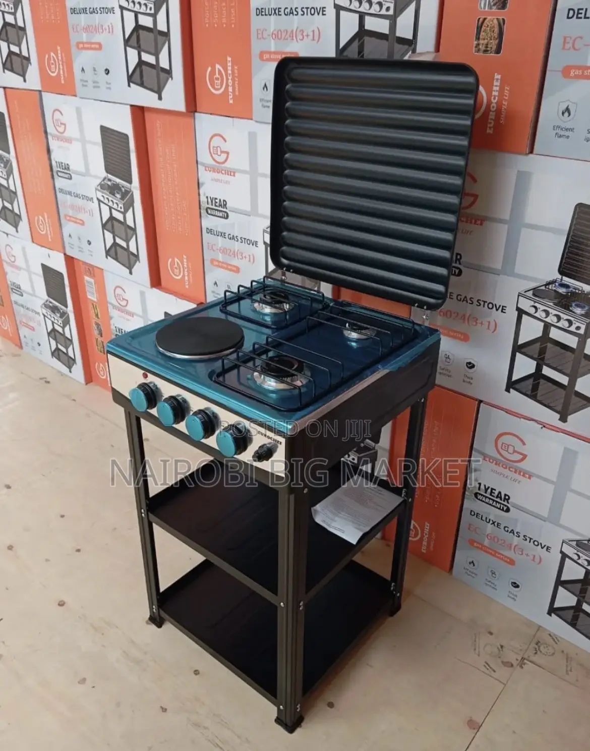Eurochef 5 Burner Standing Cooker With Shelves