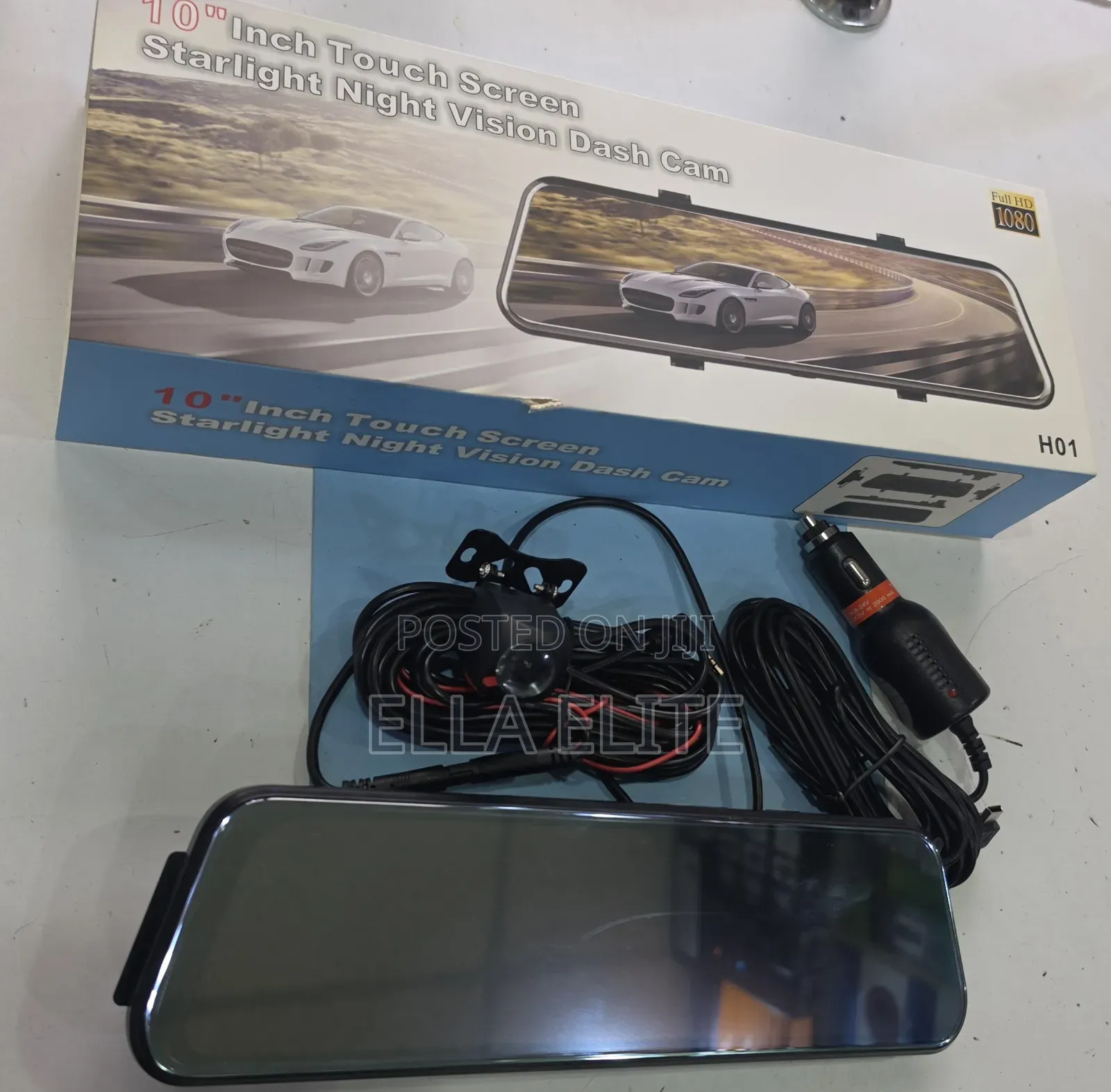 H01 10-Inch Full View Touch Screen Driving Mirror Dash Cam