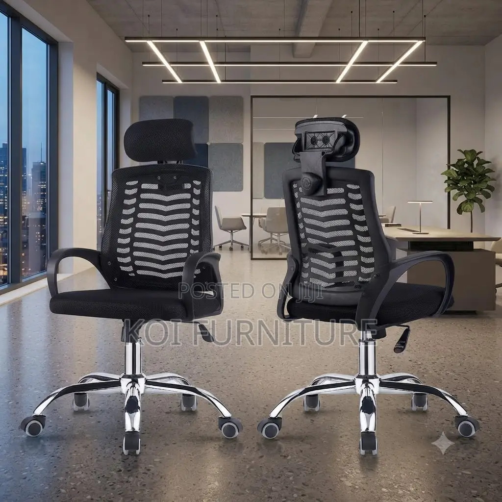 Office Chairs; Ergonomic Fabric Office Mesh Chair With High Back