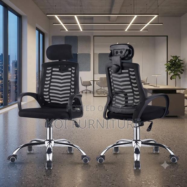 Office Chairs; Ergonomic Fabric Office Mesh Chair With High Back