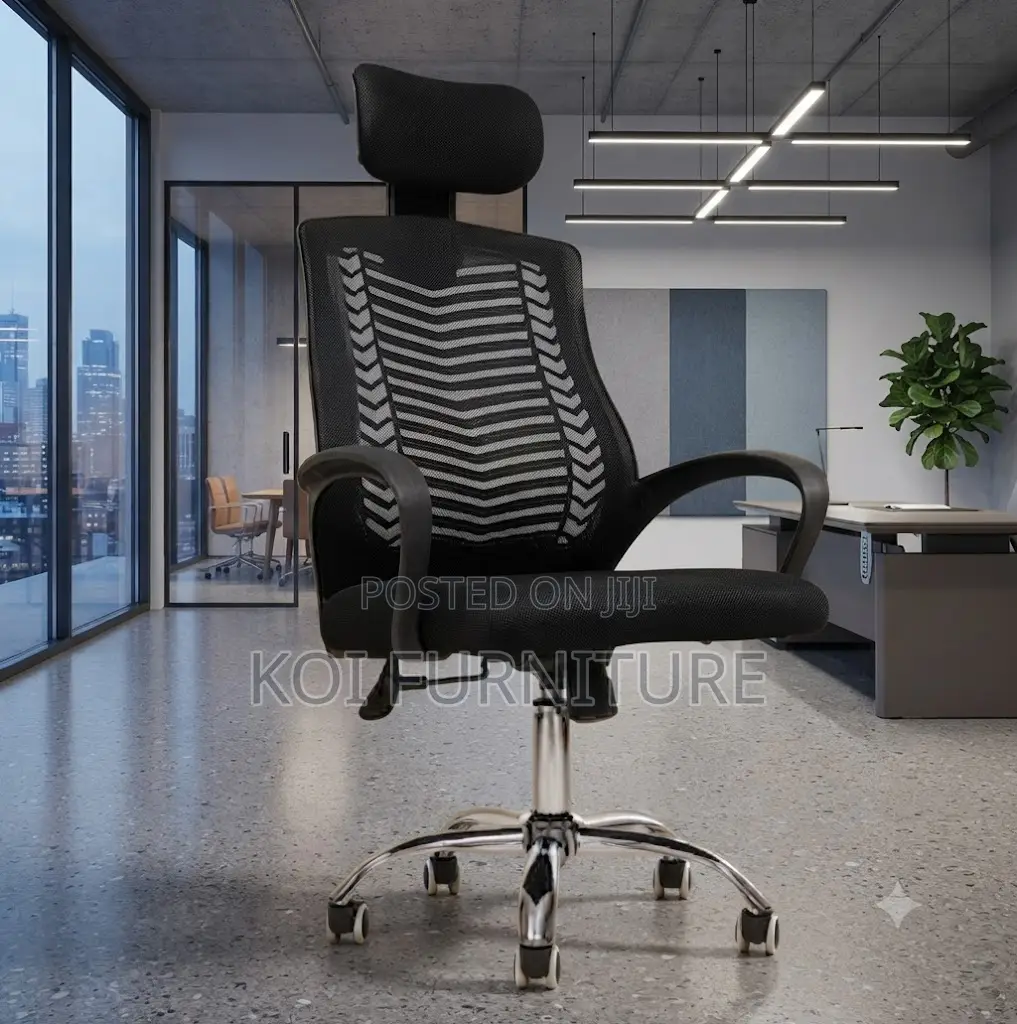 Office Chairs; Ergonomic Fabric Office Mesh Chair With High Back