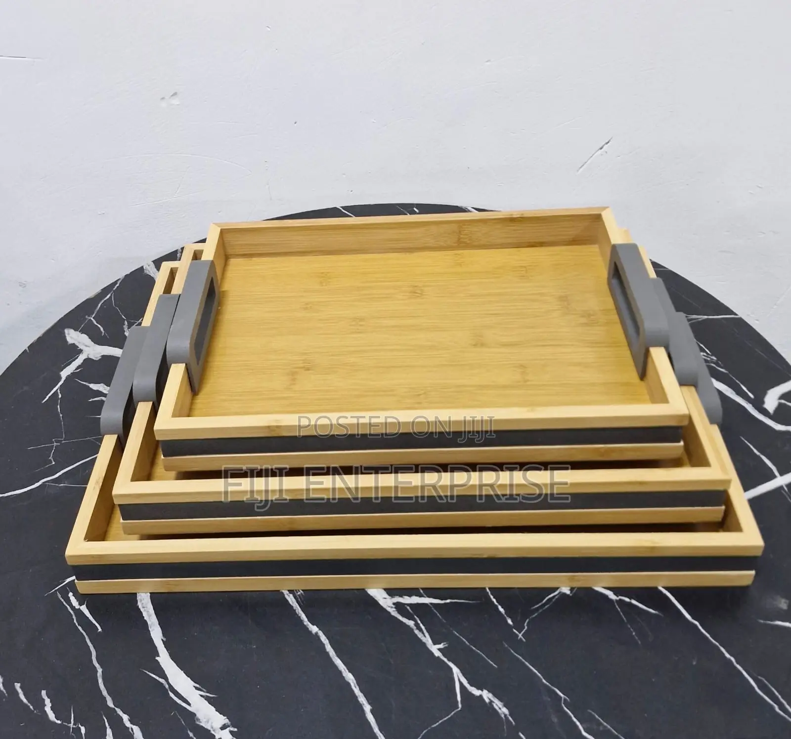 Bamboo Nesting Tray Set – 3 Piece Kitchen, Vanity Home Styling