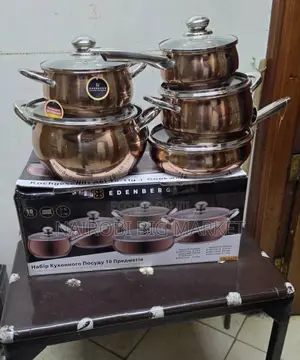 10 Pieces Gold Edenburg Eb-2423 Stainless Steel Cookware Set
