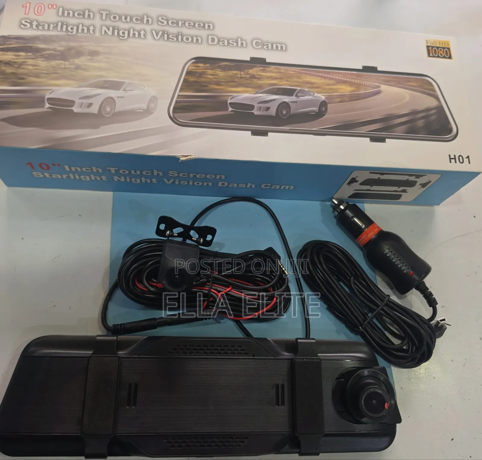 H01 10-Inch Full View Touch Screen Driving Mirror Dash Cam