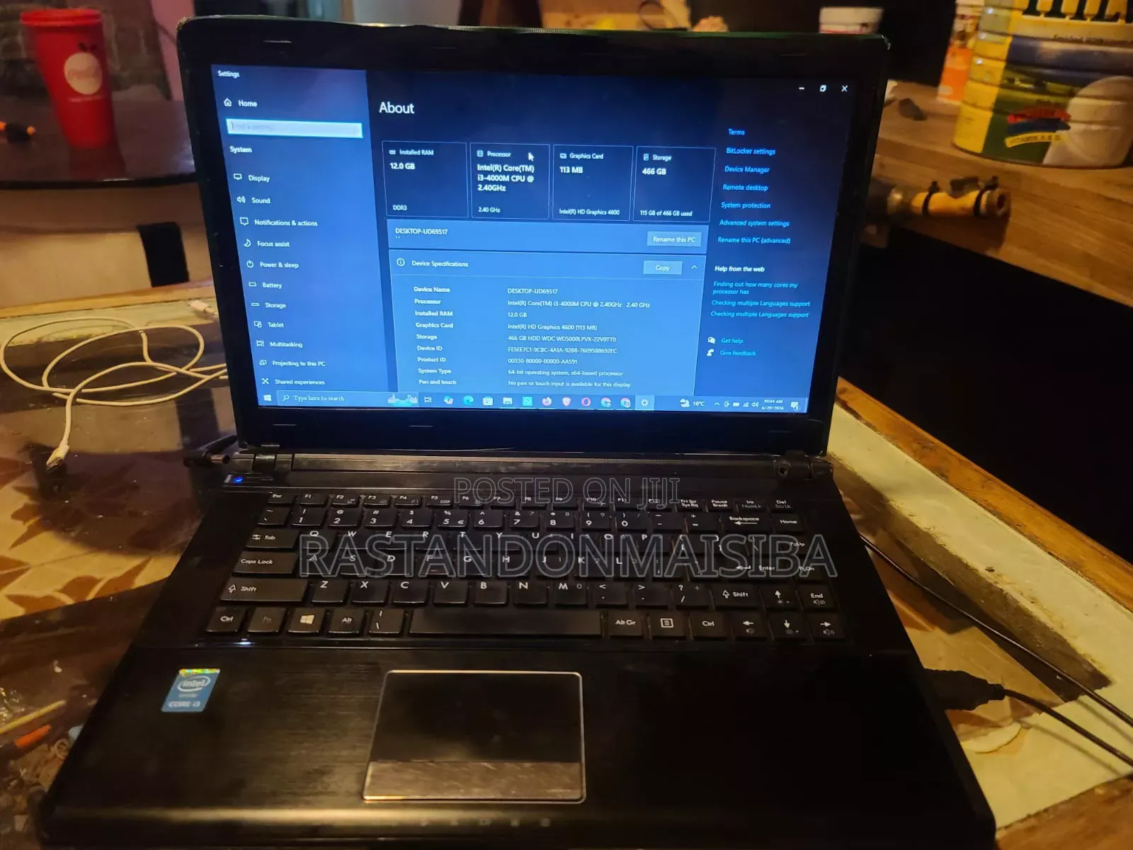 Laptop 12GB Intel Core i3 HDD 500GB