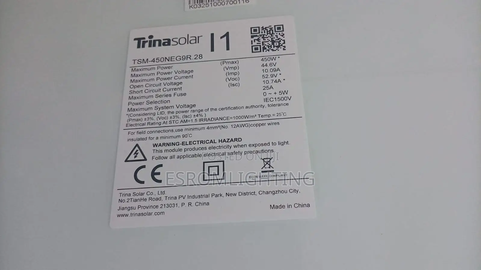 Trina Solar 450w Solar Panel - Genuine - KSH 8,800/-