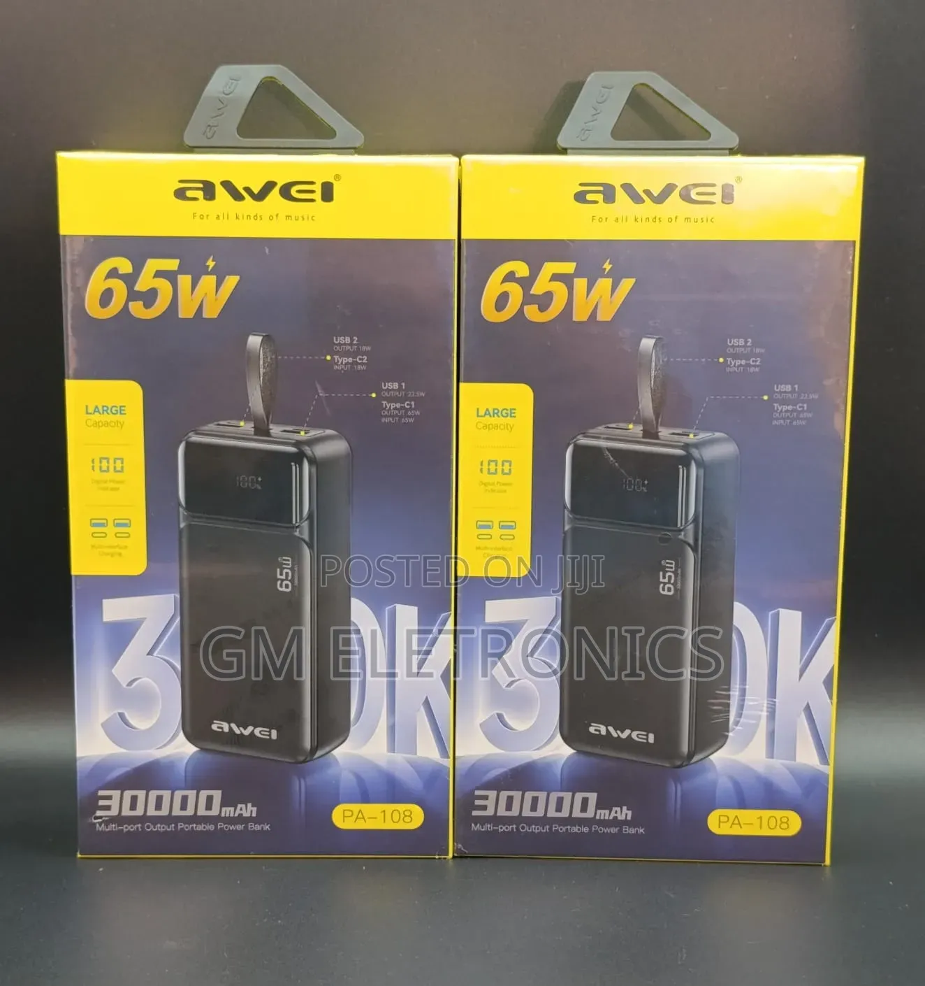 Super Fast 65w 30000mah Power Bank Pa108 for Tablets, Phones Laptops