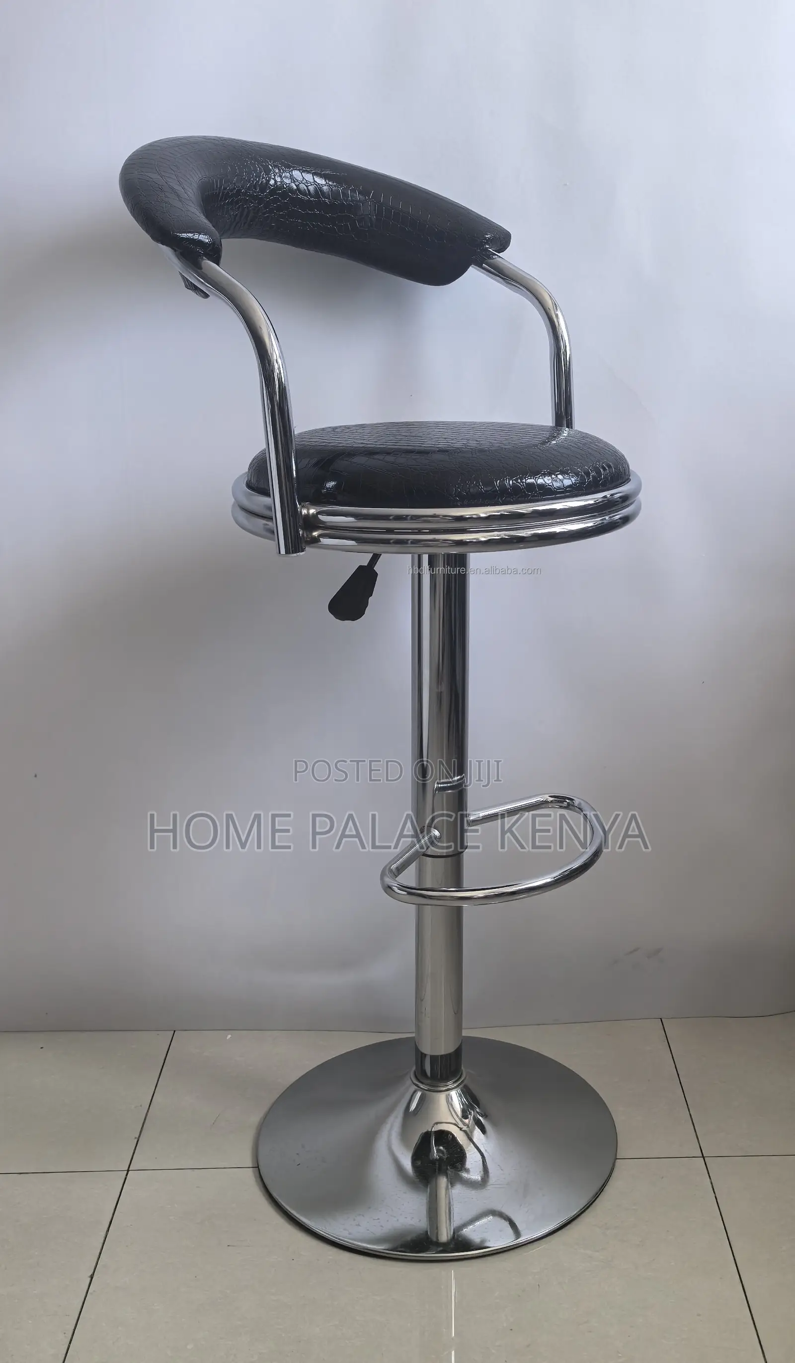 Bar Stool: Black Lounge Swivel Stool