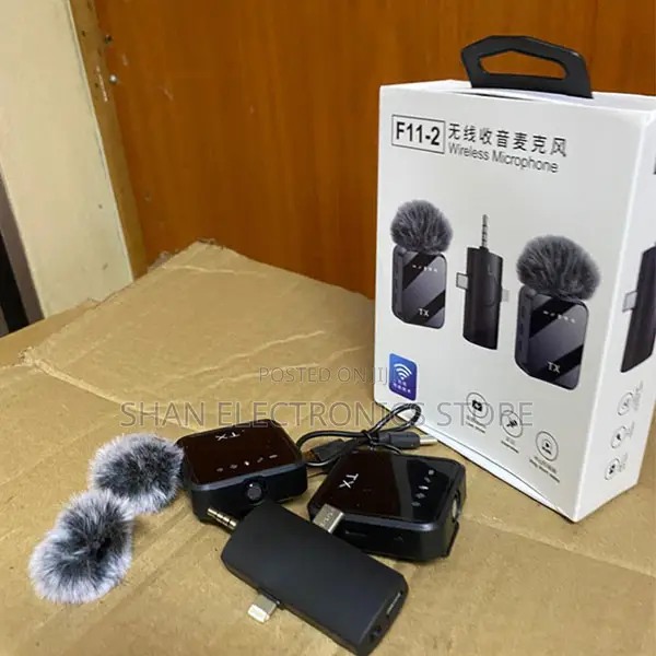 Type-C F11-2 Wireless Lavalier Microphone 3-in-1 Dual Mic System