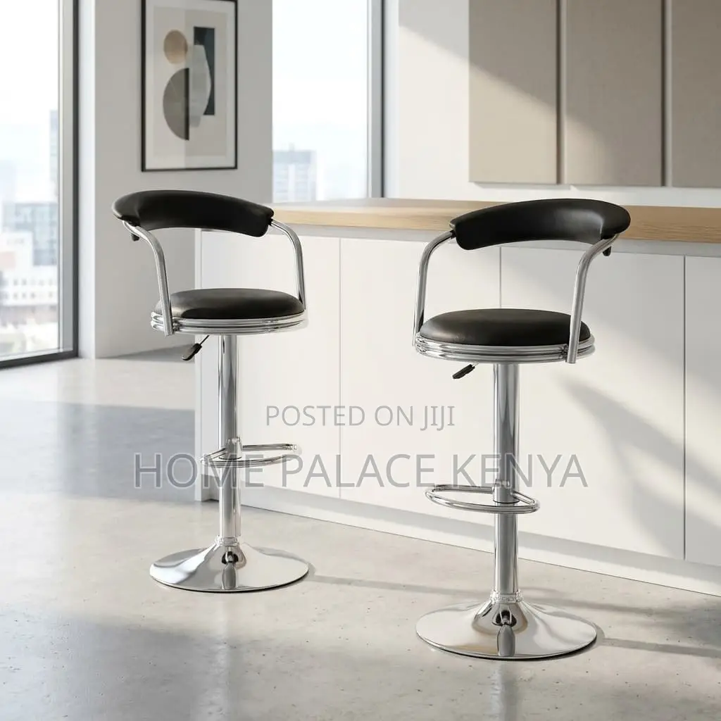 Bar Stool: Black Lounge Swivel Stool