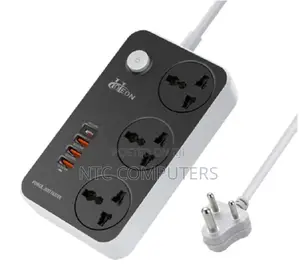 Ldnio Sc3412 Power Strip 3 Ways Fast Charging 2500w Extension Socket