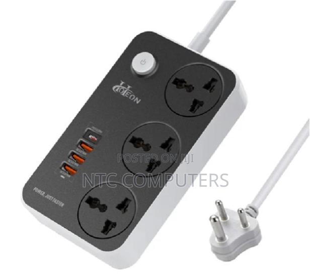 Ldnio Sc3412 Power Strip 3 Ways Fast Charging 2500w Extension Socket - thumbnail 2
