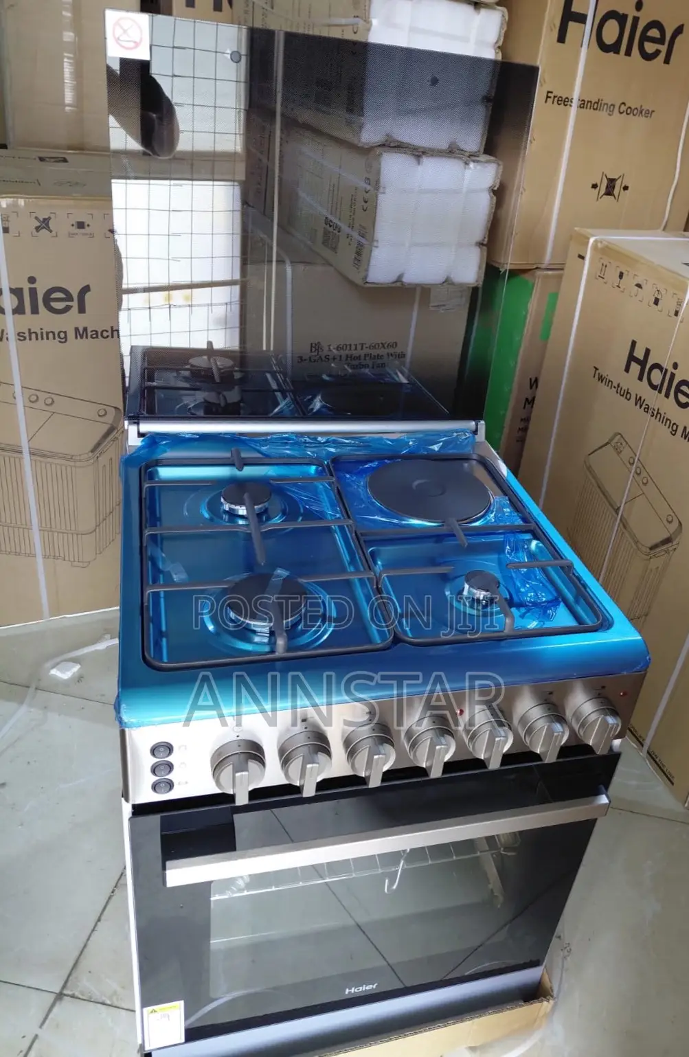 Haier 3g + 1e Standing Cooker (Hre6313cdrss)No Gas Sensor