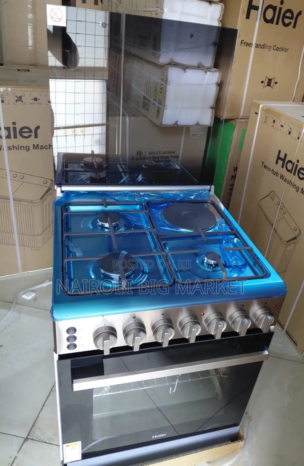 Haier 3g + 1e Standing Cooker (Hre6313cdrss)No Gas Sensor
