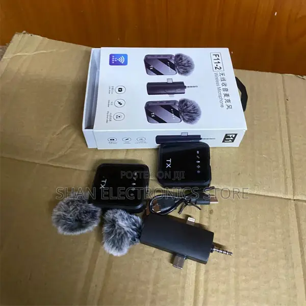 Portable Design Crystal-Clear Audio F11-2 Wireless Mic 3-in-1 Dual Mic
