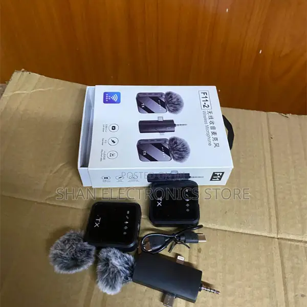 F11-2 Wireless Lavalier Mic Kit – Dual Noise Cancell20m Long Rangeing