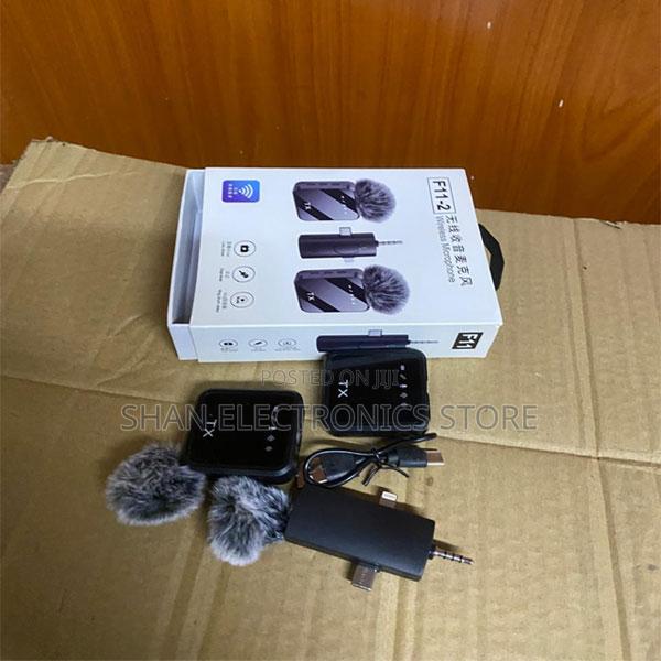 Real-Time F11-2 Wireless Lavalier Microphone 3-in-1 With Dual Clip