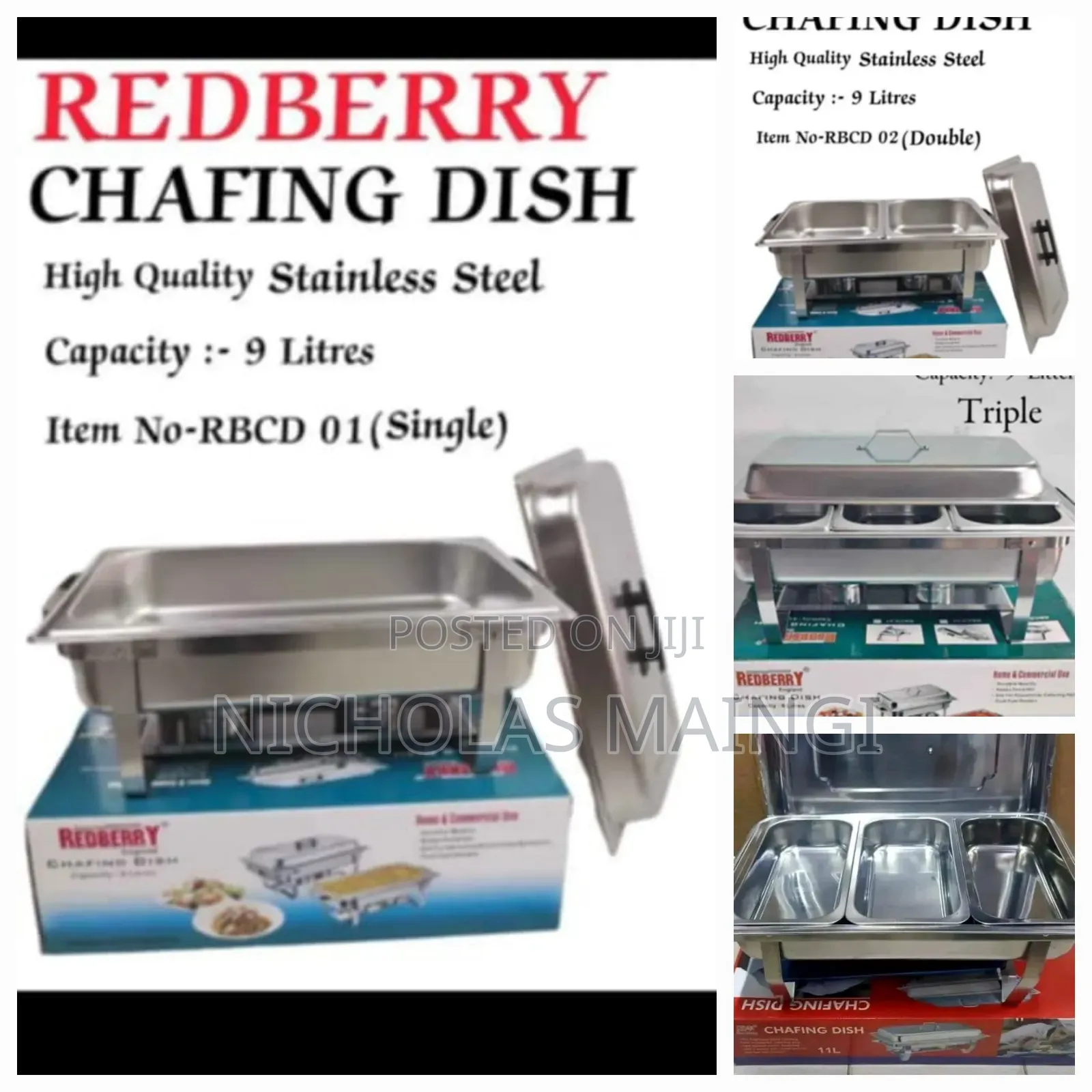Redberry Stainless Steel Chaffing Dishes Offer Price at 5000 Heavy Gauge