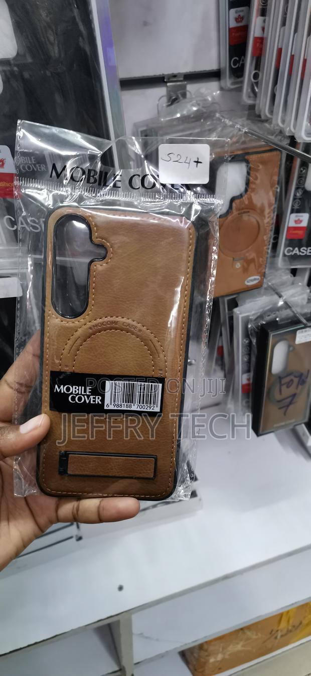 Tan Pu Leather Magnetic Back Cover Case