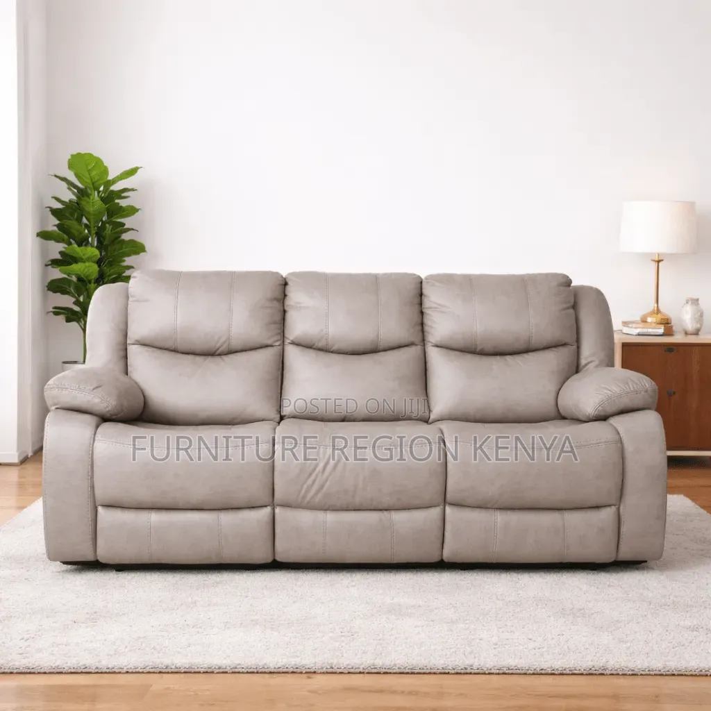 Six-Seater Imported Cream Recliner Sofas