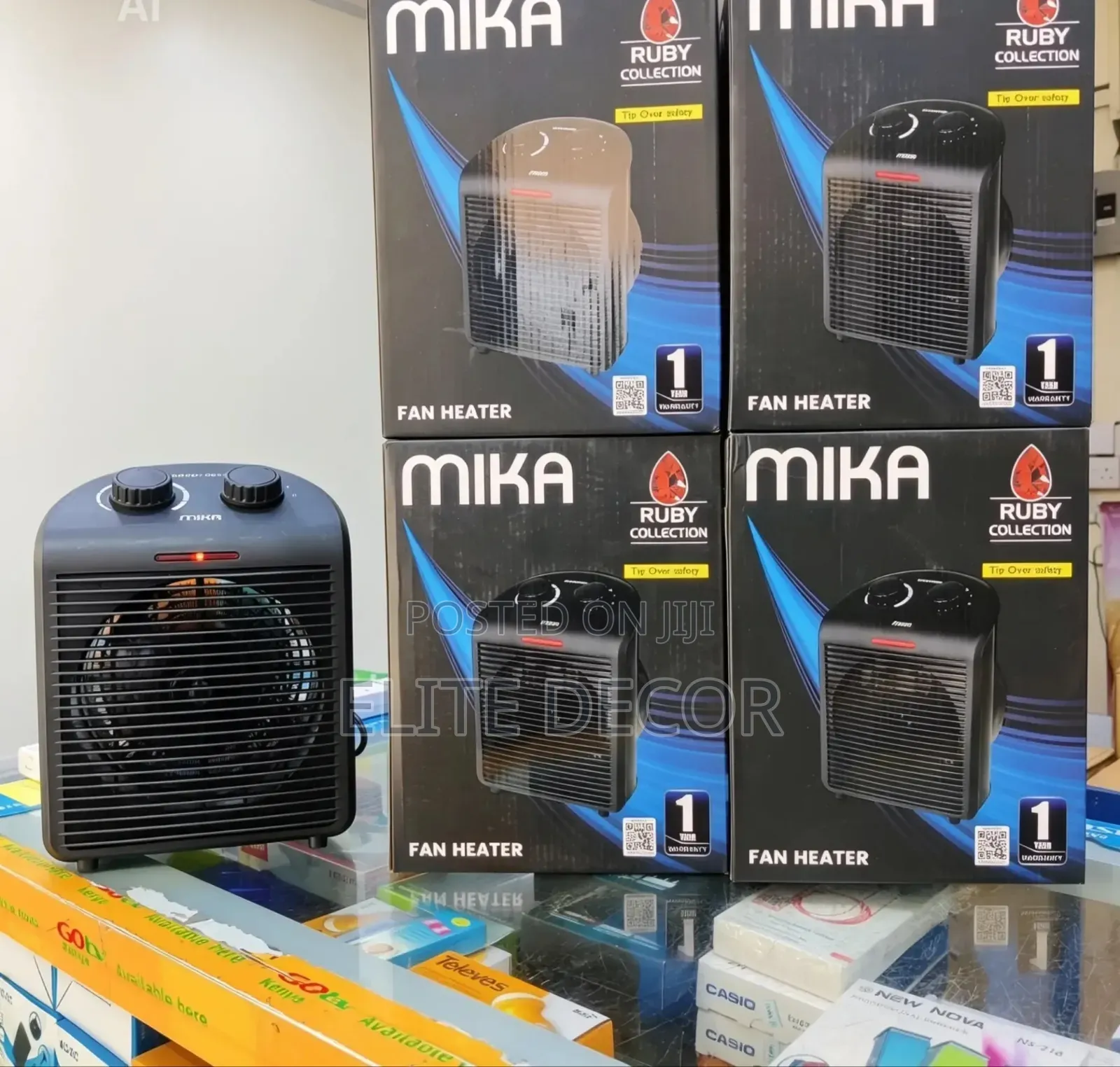 Mika Fan Heater 1000w/2000w Grey Portable Room Heater With Fan Mode