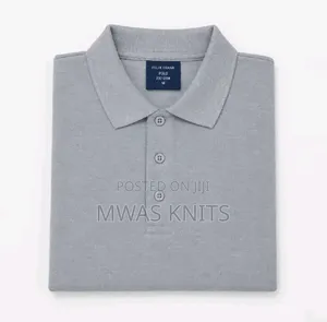 Grey Plain Polo T Shirt Fashion Cotton