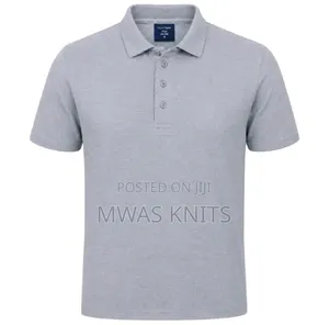 Grey Plain Polo T Shirt Fashion Cotton
