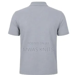 Grey Plain Polo T Shirt Fashion Cotton