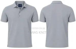 Grey Plain Polo T Shirt Fashion Cotton