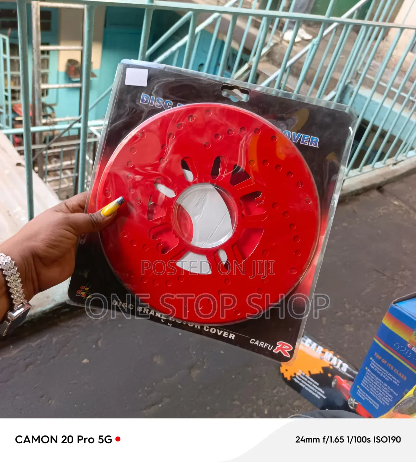 Cross-Drilled Style Disc Rotors 2pcs in Red