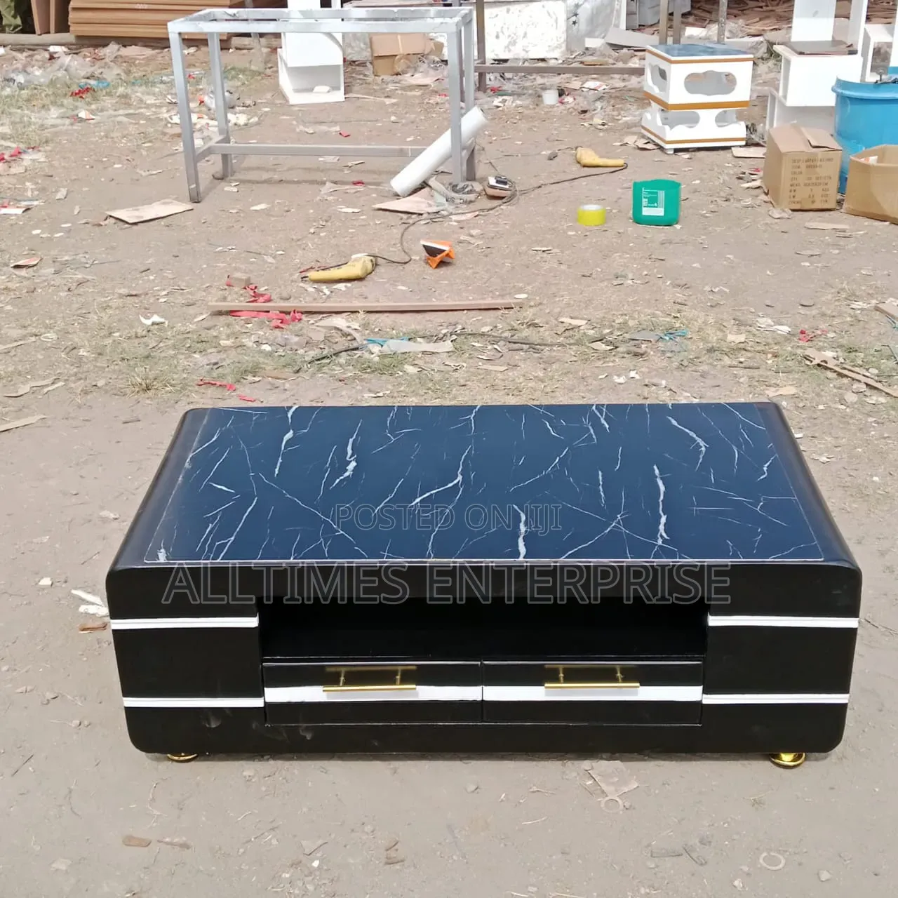 Modern Executive Coffee Table With Marble Top
