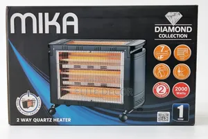 Mika Mh302 2-Way Quartz Heater 2000w – 7 Heat Settings, Grey