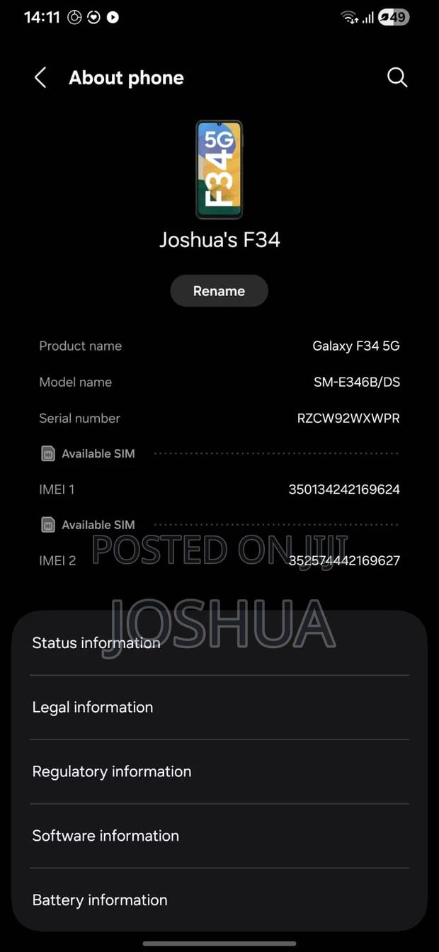 Samsung Galaxy F34 128 GB Black - thumbnail 5