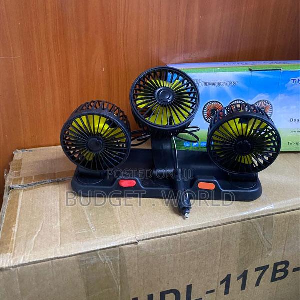 888 Triple Head Car Cooling Fan – 12v Adjustable Dual-Speed Air Circul