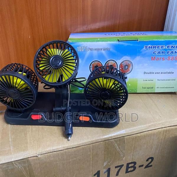 888 Triple Head Car Cooling Fan – 12v Adjustable Dual-Speed Air Circul - thumbnail 2