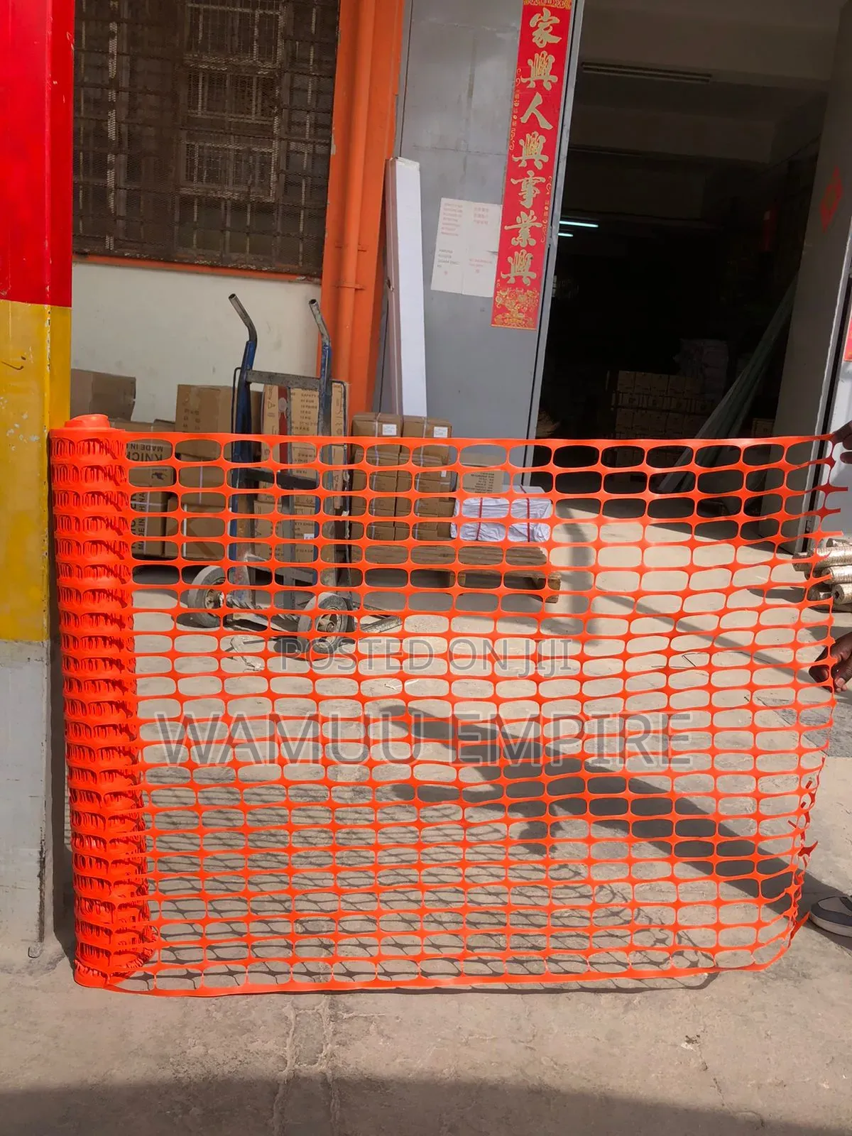1*50m High-Visibility Orange Safety Barrier Mesh