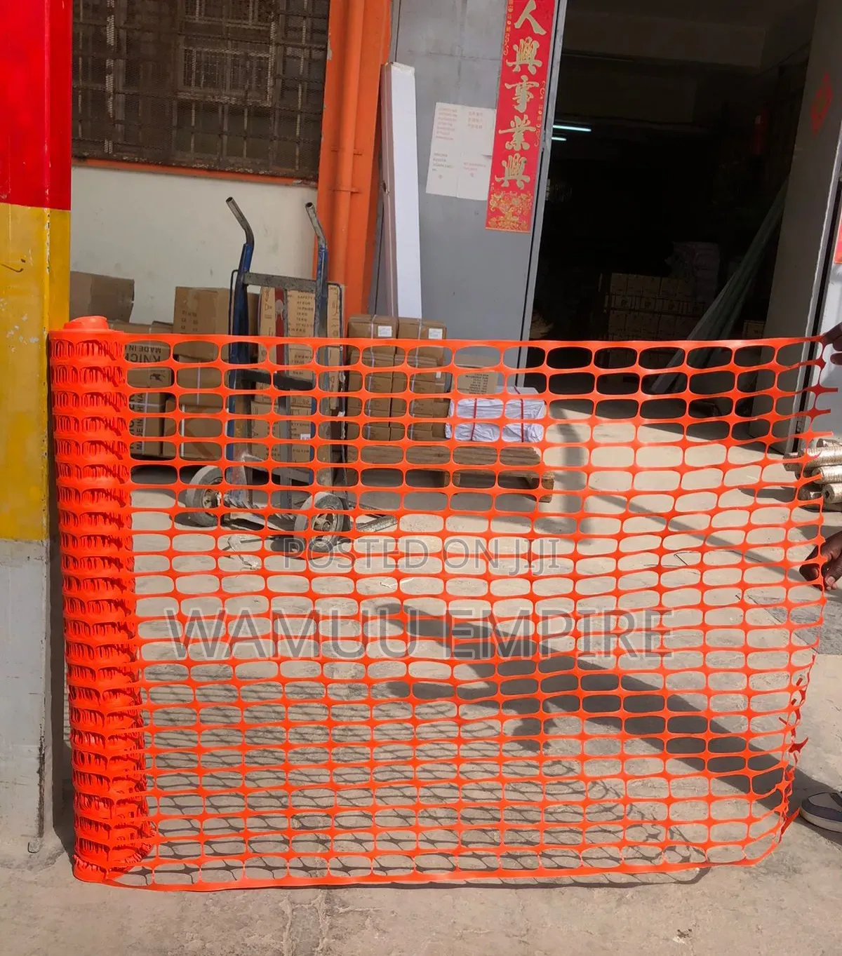1*50m High-Visibility Orange Safety Barrier Mesh