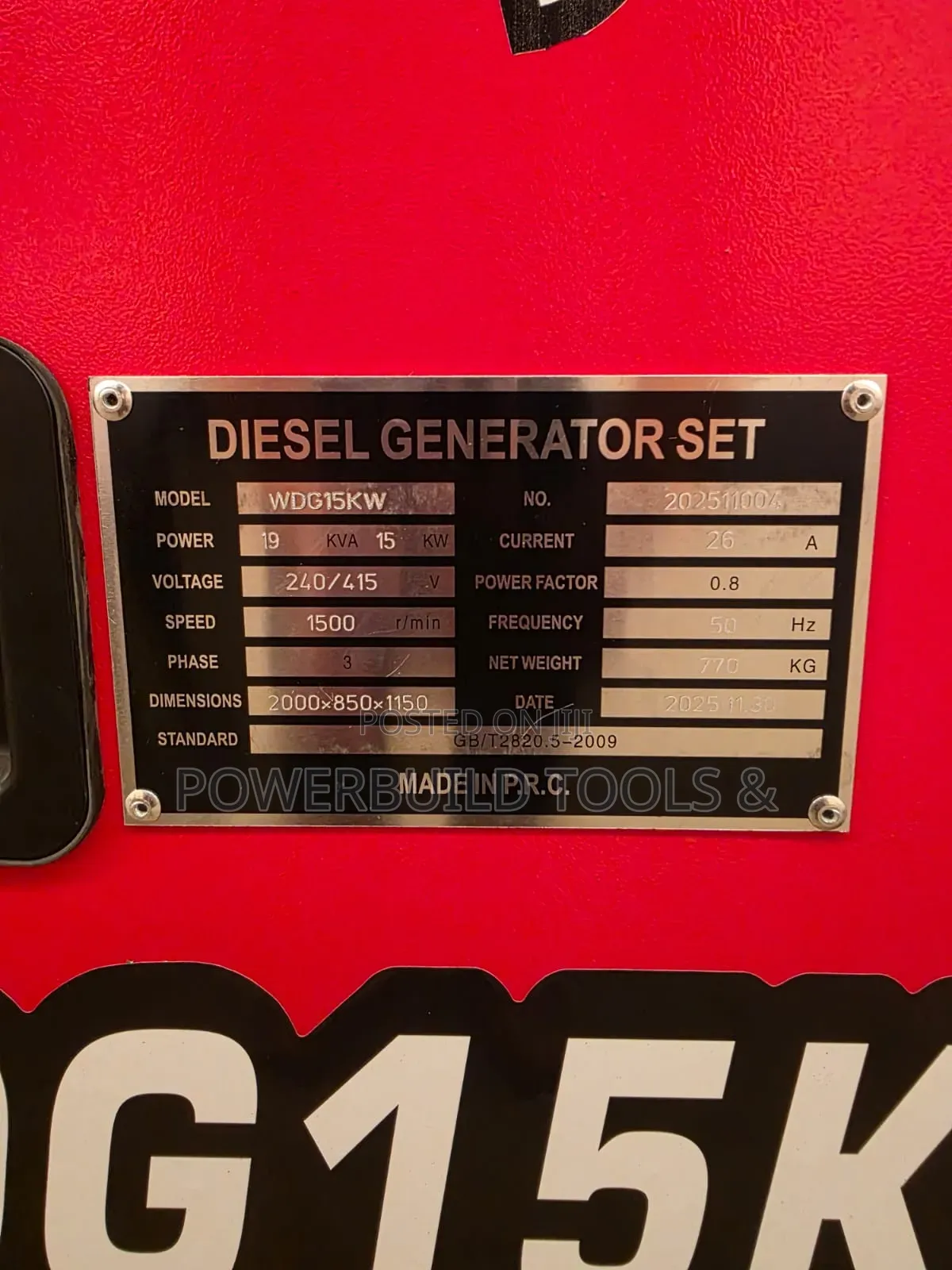Pyramid Germany Wdg15kw/20kva Three Phase Watercooled Generator