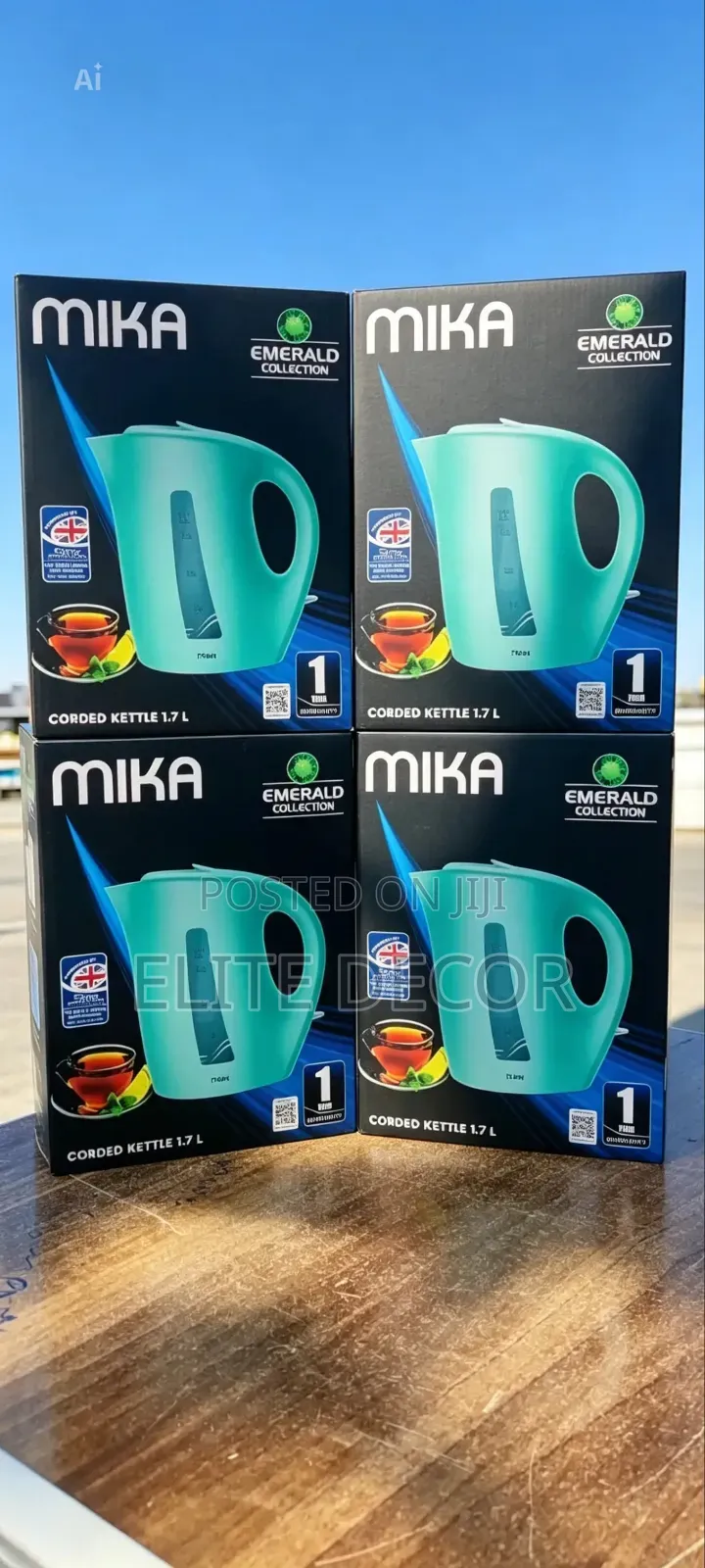 Mika Kettle Mkt1005w 1.7l Electric Kettle – Plastic Corded, Open