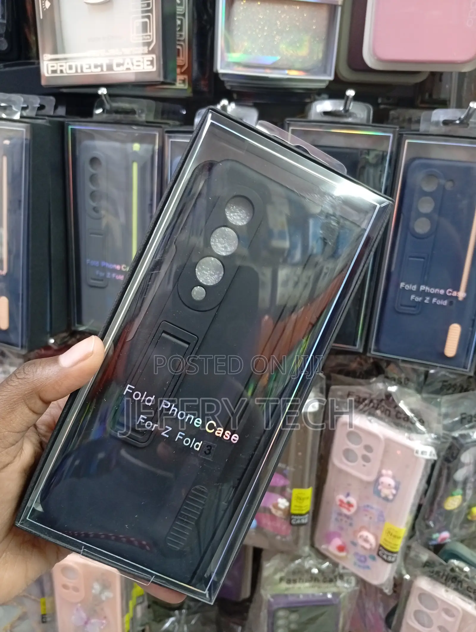 Black Shockproof Samsung Galaxy Z Fold 3 Case