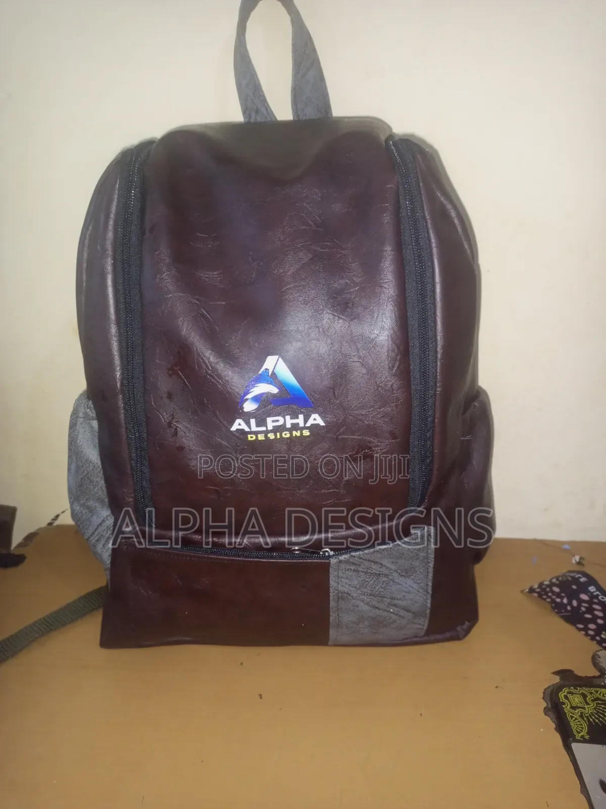 Dark Brown Leather Backpack