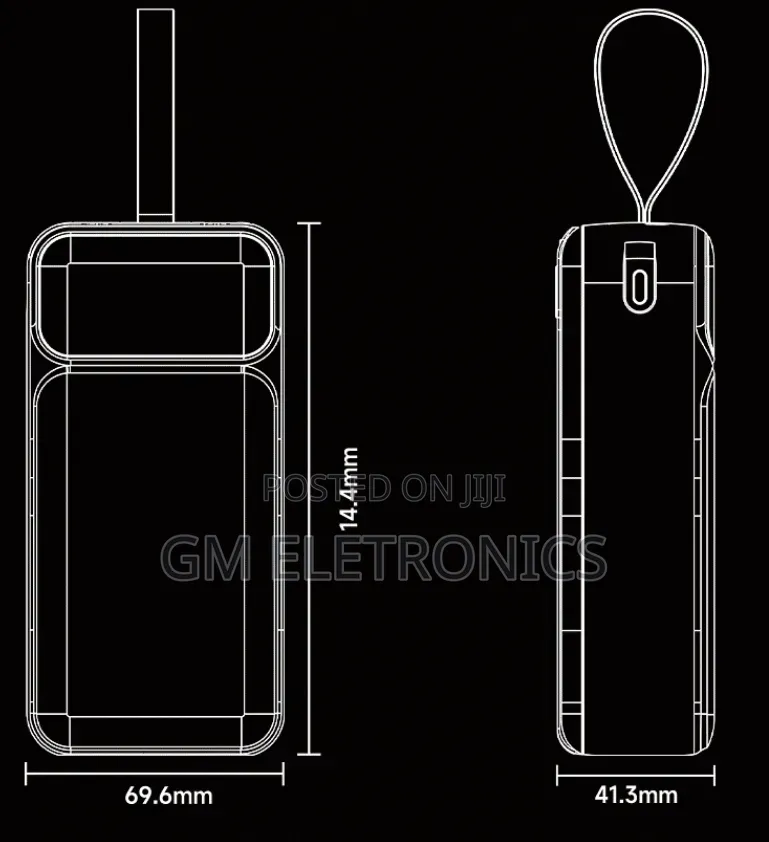 65w Super Fast 30000mah Power Bank With Built-in Cables Led Display.