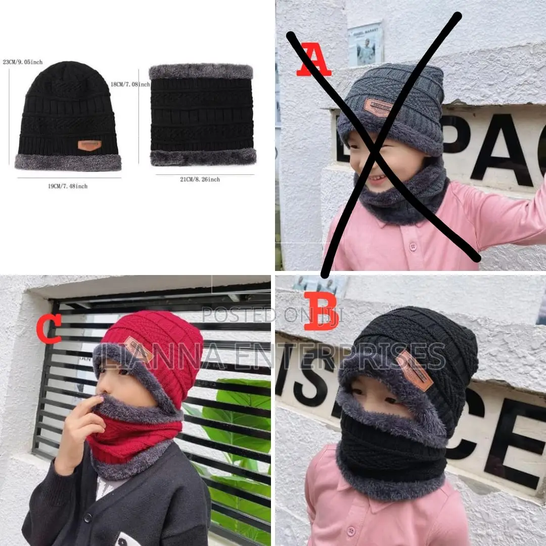 Winter Kids Beenies Hat and Scarf
